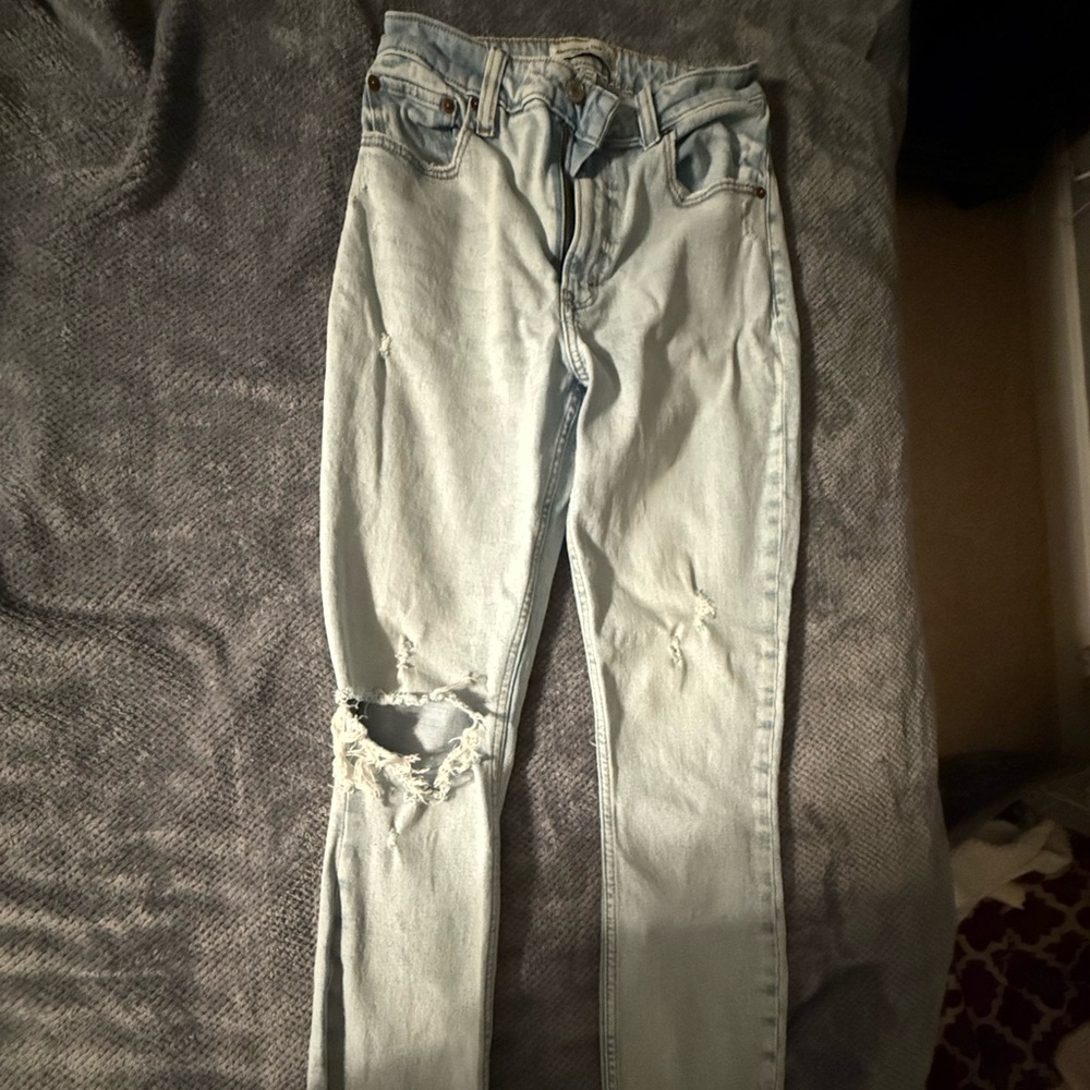 Abercrombie & Fitch Light Wash High Rise Jeans